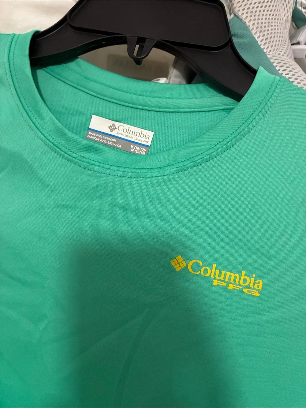Columbia Teal Long Sleeve Performance Shirt with Yellow Logo